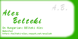 alex belteki business card